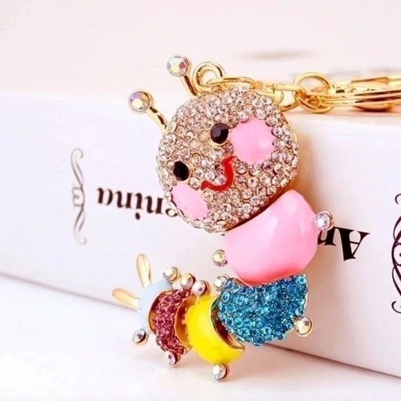 Caterpillar Book Worm Bag Charm Keychain New - Picture 4 of 4